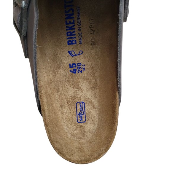 Birkenstock Boston Leather Clogs in Grey Men's Size 45 EU 12-12.5 US Regular Fit - Picture 7 of 10